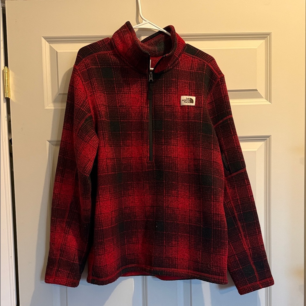 The North Face Red and Black Checkered Fleece